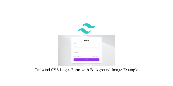 tailwind css login form with background image example
