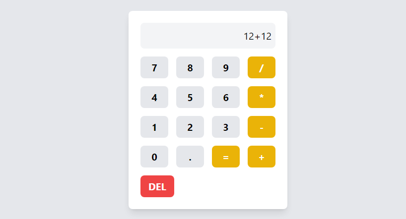 tailwind functional calculator and javascript