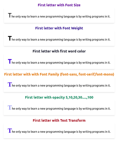 Css first online letter uppercase