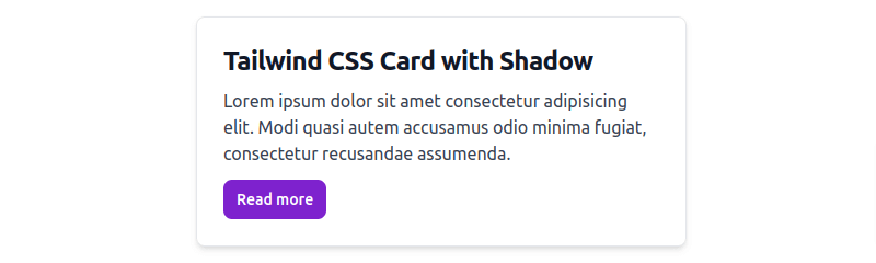 tailwind card with shadow