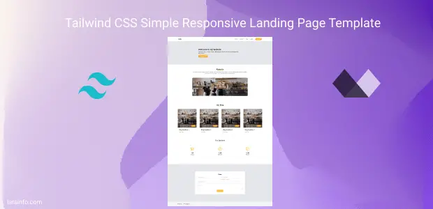 tailwind css simple responsive landing page template