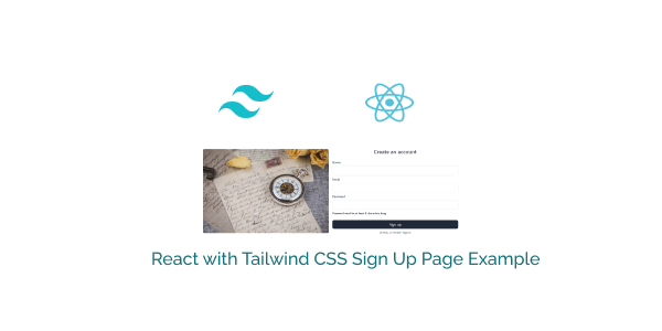 react with tailwind css sign up page example
