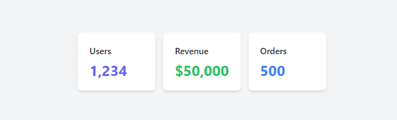 Create Dashboard Statistics Cards with Tailwind CSS