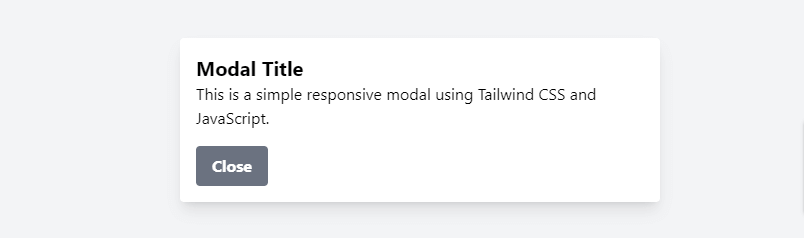 tailwind responsive modal dialog with javascript 