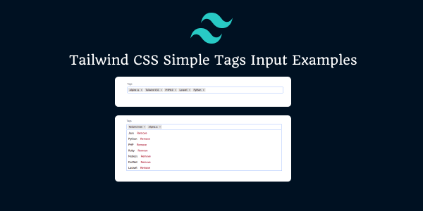 tailwind css simple tags input examples