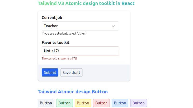 tailwind react atomic design