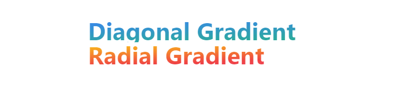 tailwind diagonal and radial text gradients
