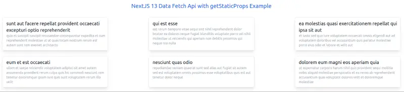 next 13 fetch api data with getstaticprops.