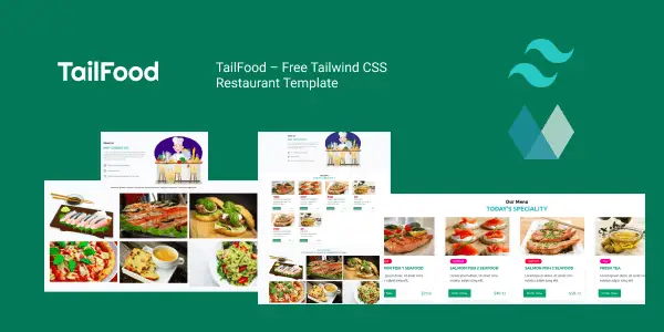TailFood – Free Tailwind CSS Restaurant Template