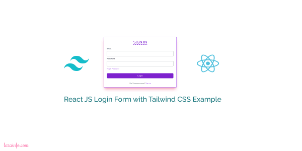 react js login form with tailwind css example