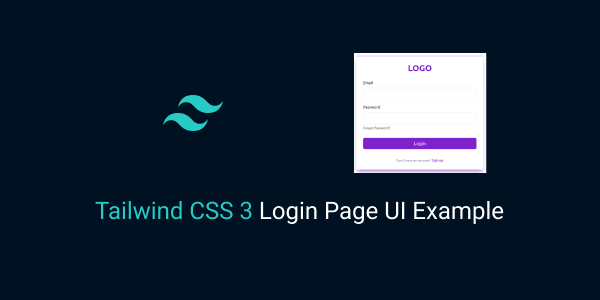 Tailwind CSS 3 Login Page UI Example