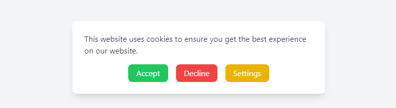 tailwind css 3 button Cookie Consent