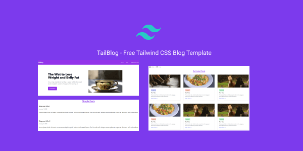 tailblog - free tailwind css blog template