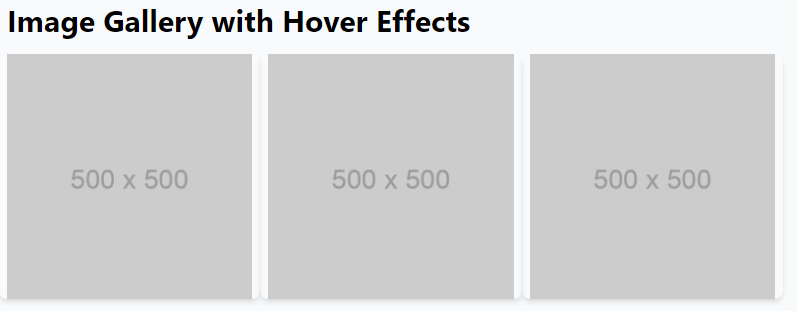 Gallery with hover effect