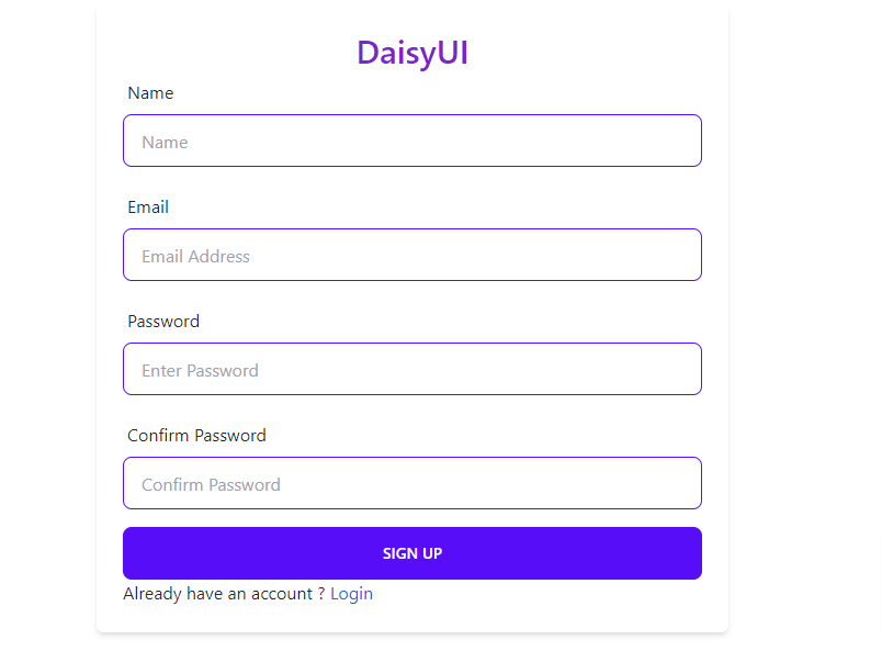 daisyui sign up