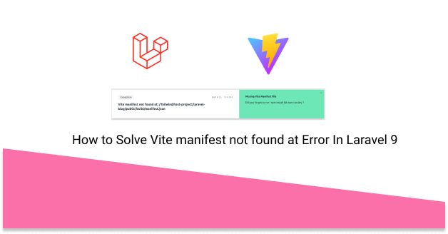 Solve Vite manifest not found at Error In Laravel 9