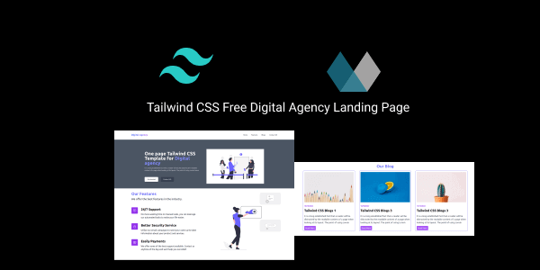 Tailwind CSS Free Digital Agency Landing Page Template