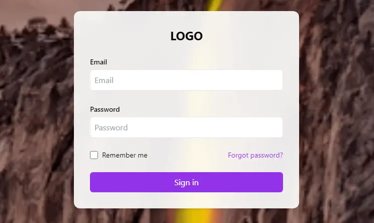  Login Form with Background