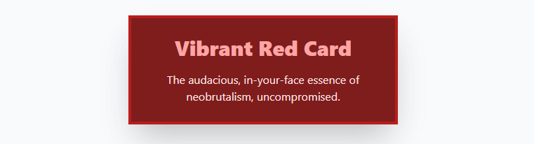 Vibrant Red Card