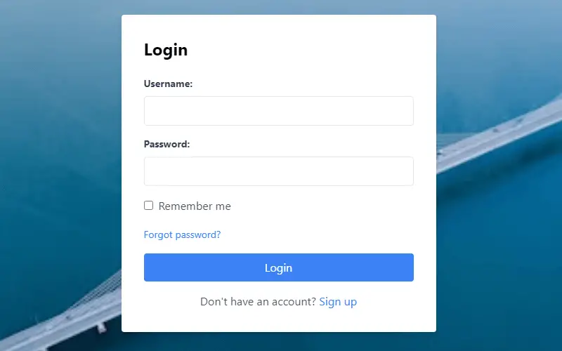 Login Form with Background Image