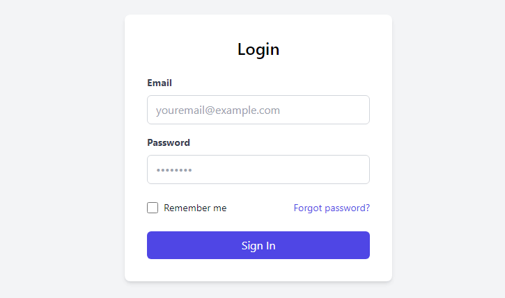 login form