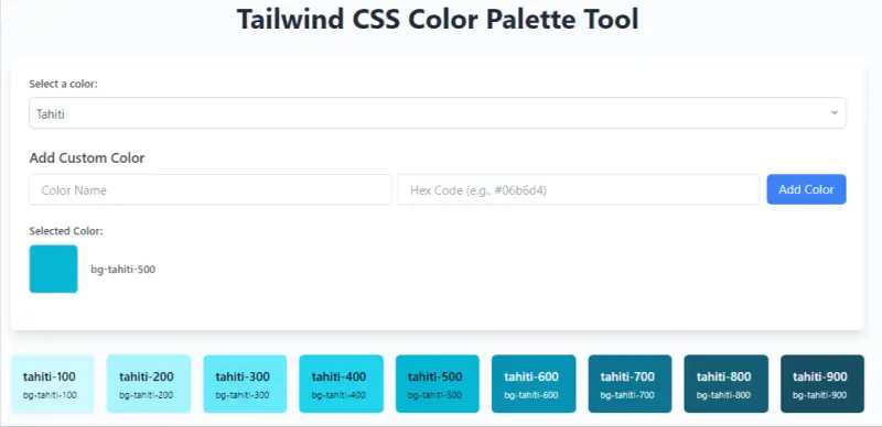 Tailwind Color Palette Tool