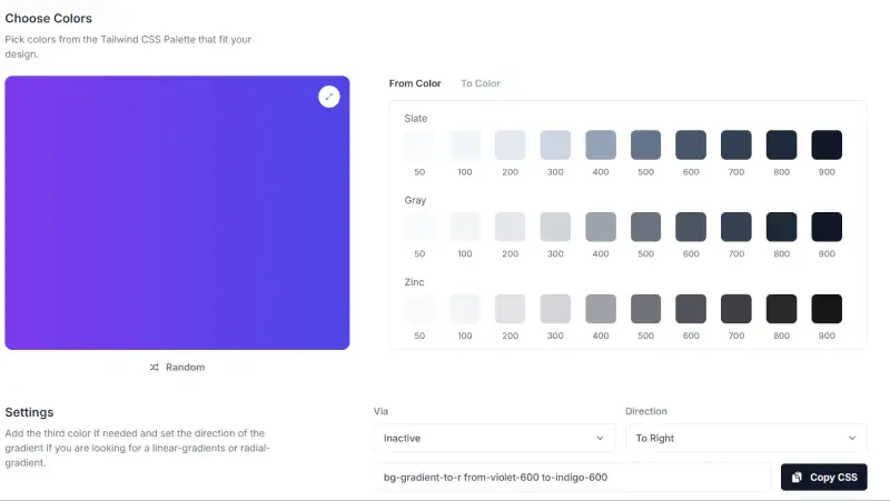 Tailwind CSS Gradient Generator